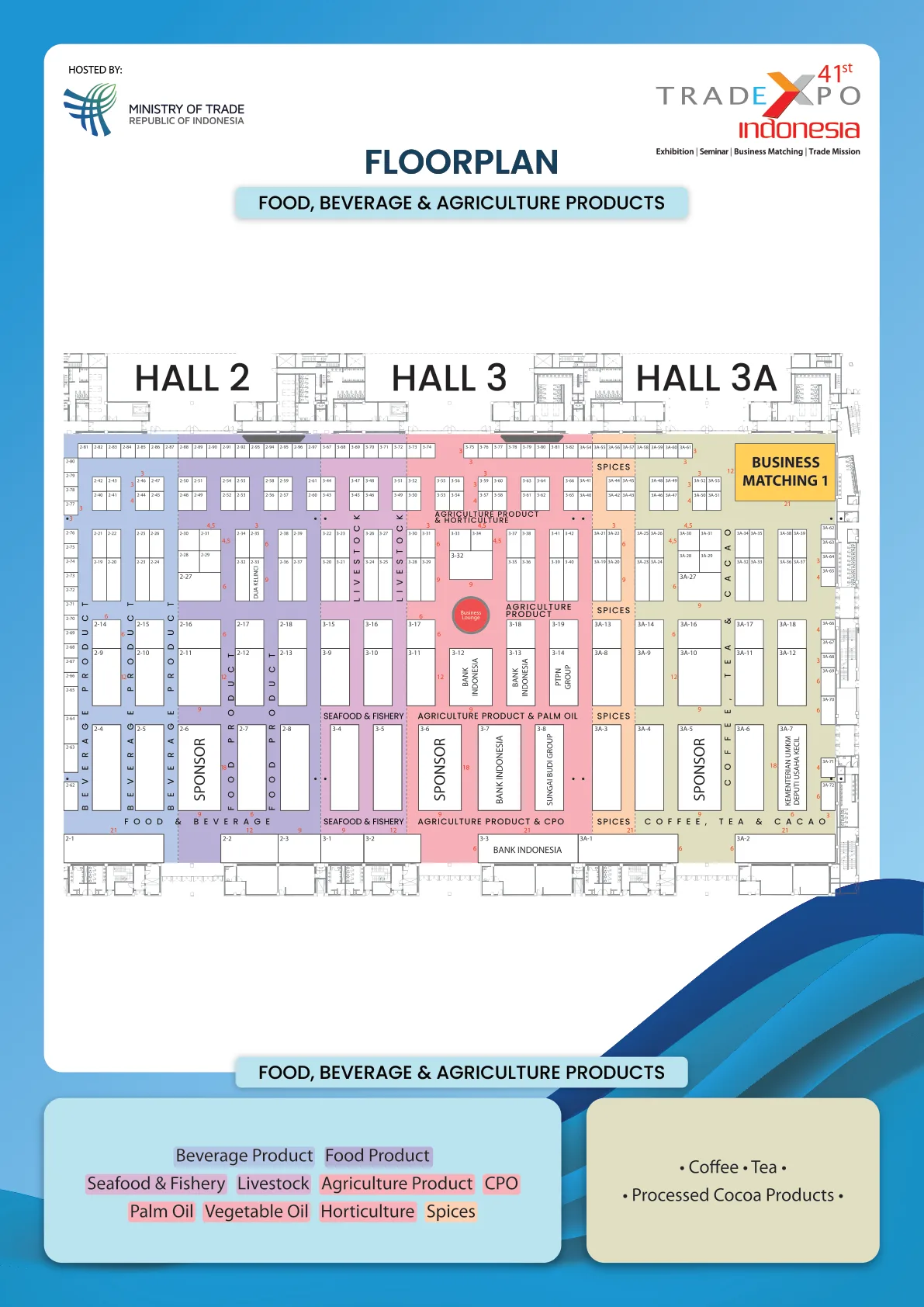 Hall 2, 3 & 3A — Food, Beverage & Agriculture (861 exhibitor)