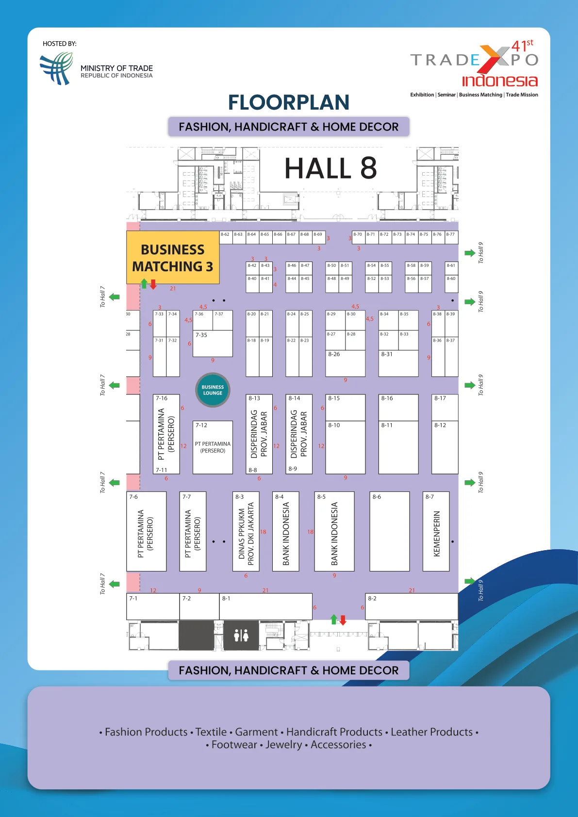 Hall 8 — Fashion & Handicraft (410, terpadat)