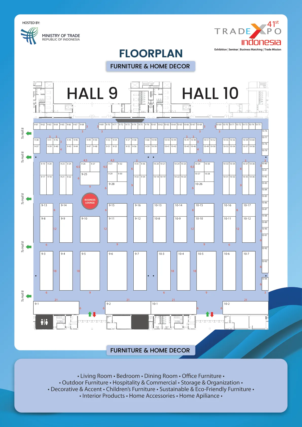 Hall 9 & 10 — Furniture & Home Decor (87 + 0)